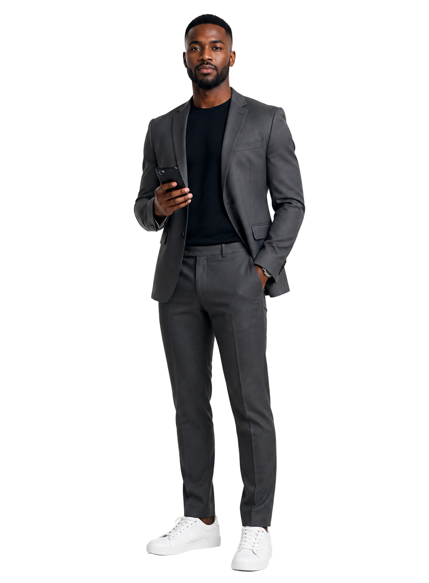 Brandon Lewis, Chief Executive Officer of PhoneKingz, standing with a smartphone